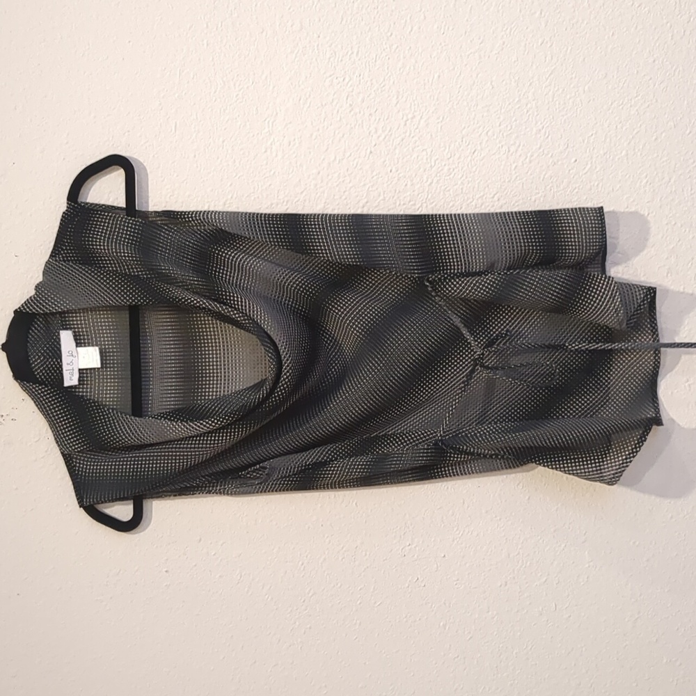 Mel & Jo Womens Black Sheer Cowl Neck  Sleeveless Blouse Size Medium